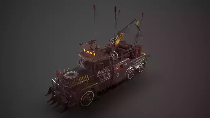 Apocalyptic Crane Modular Pack Low-poly 3D model 2