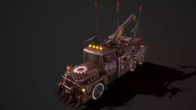 Apocalyptic Crane Modular Pack Low-poly 3D model 4
