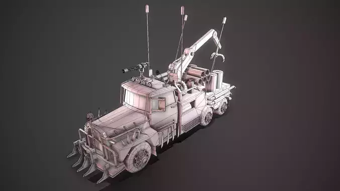 Apocalyptic Crane Modular Pack Low-poly 3D model 6
