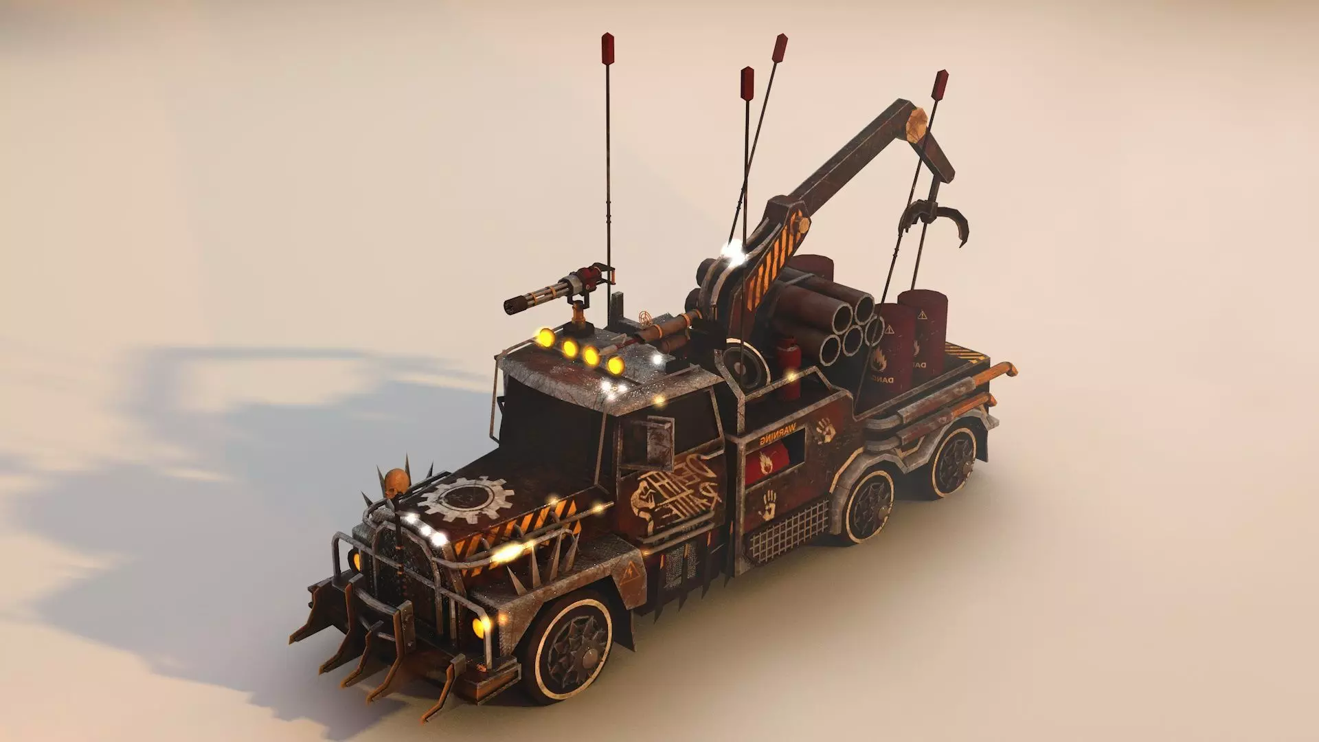 Apocalyptic Crane Modular Pack Low-poly 3D model