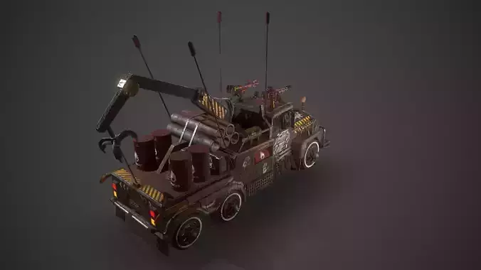 Apocalyptic Crane Modular Pack Low-poly 3D model 3
