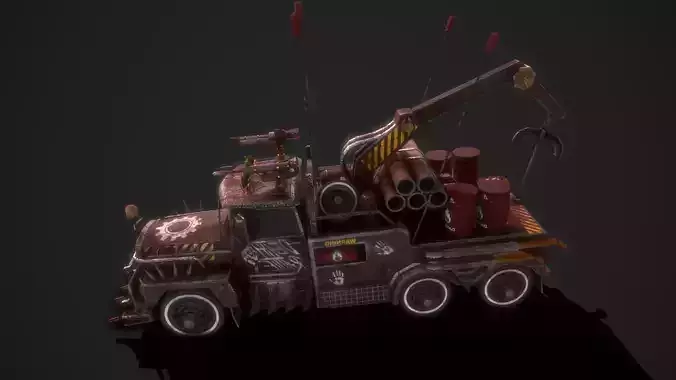 Apocalyptic Crane Modular Pack Low-poly 3D model 5