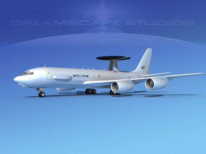 Boeing E-3C AWACS NATO 3D model