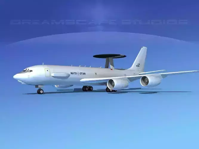 Boeing E-3C AWACS NATO 3D model