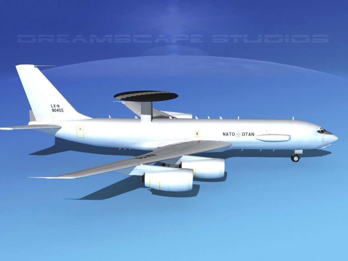 Boeing E-3C AWACS NATO 3D model_4