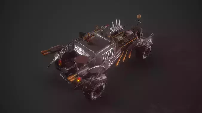 Apocalyptic Car Modular Pack Low-poly 3D model 2