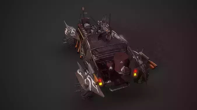 Apocalyptic Car Modular Pack Low-poly 3D model 3