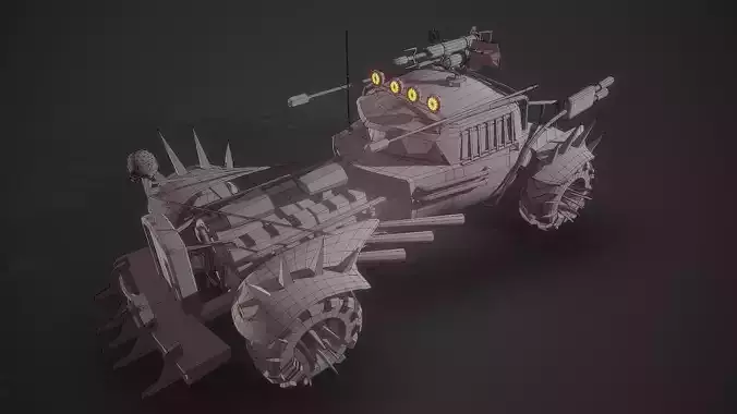 Apocalyptic Car Modular Pack Low-poly 3D model 6