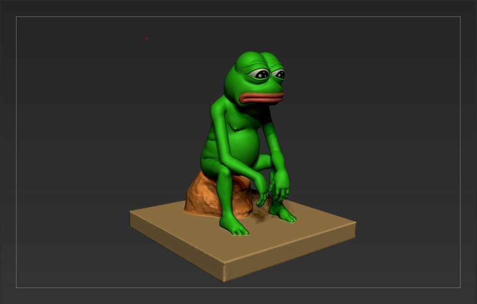 Sad Pepe the frog Free 3D print model_0