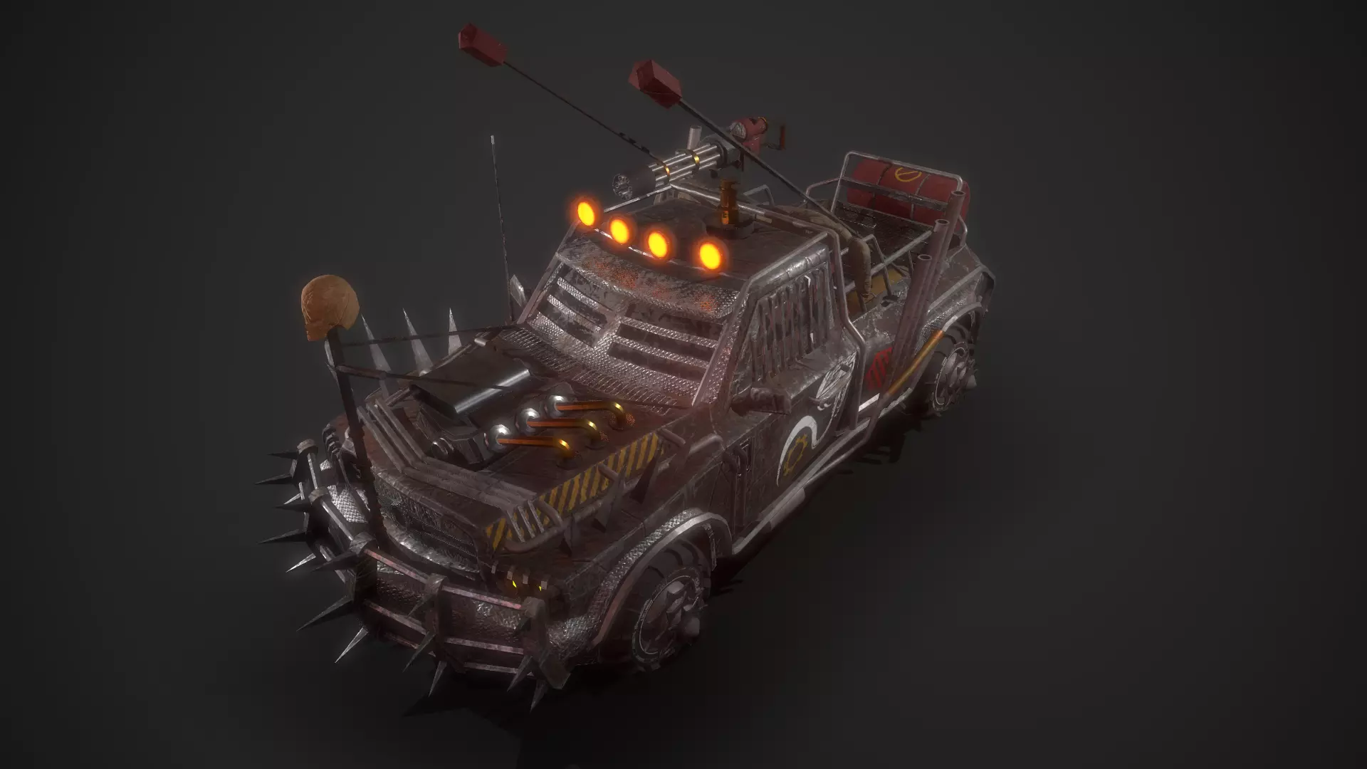 Apocalyptic Truck Modular Pack Low-poly 3D model