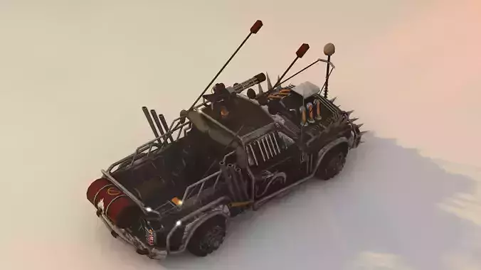 Apocalyptic Truck Modular Pack Low-poly 3D model 7