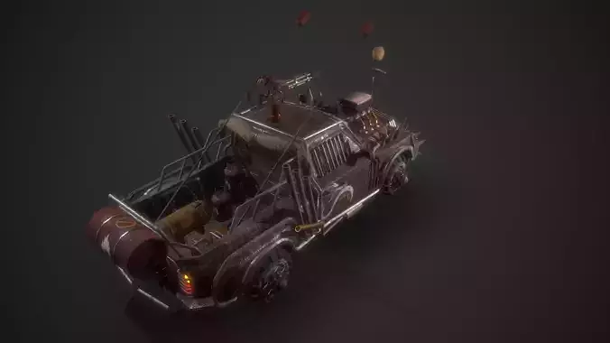 Apocalyptic Truck Modular Pack Low-poly 3D model 2