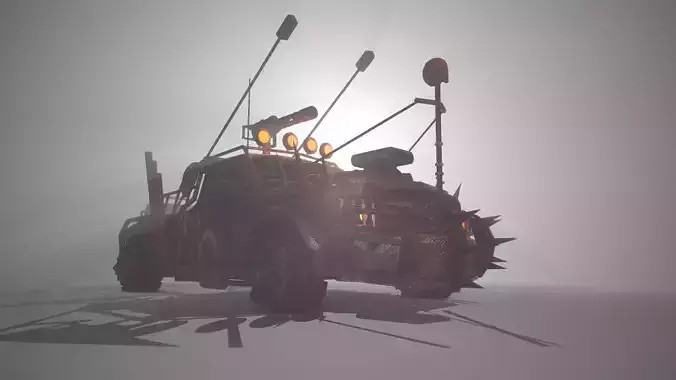 Apocalyptic Truck Modular Pack Low-poly 3D model 3