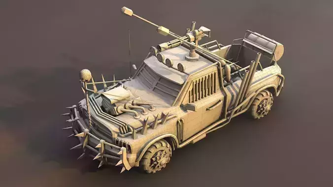 Apocalyptic Truck Modular Pack Low-poly 3D model 6