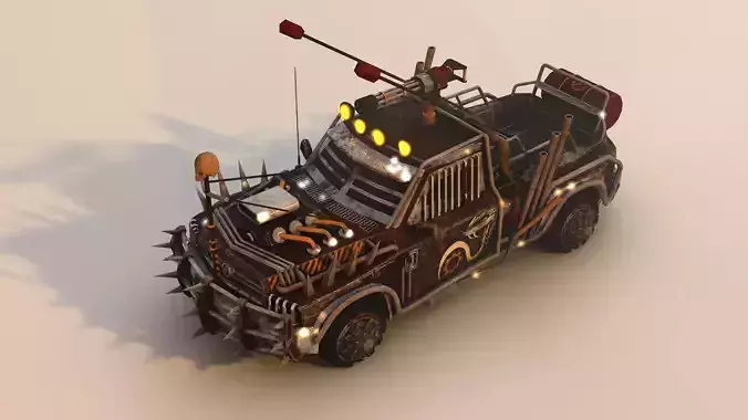 Apocalyptic Truck Modular Pack Low-poly 3D model 5