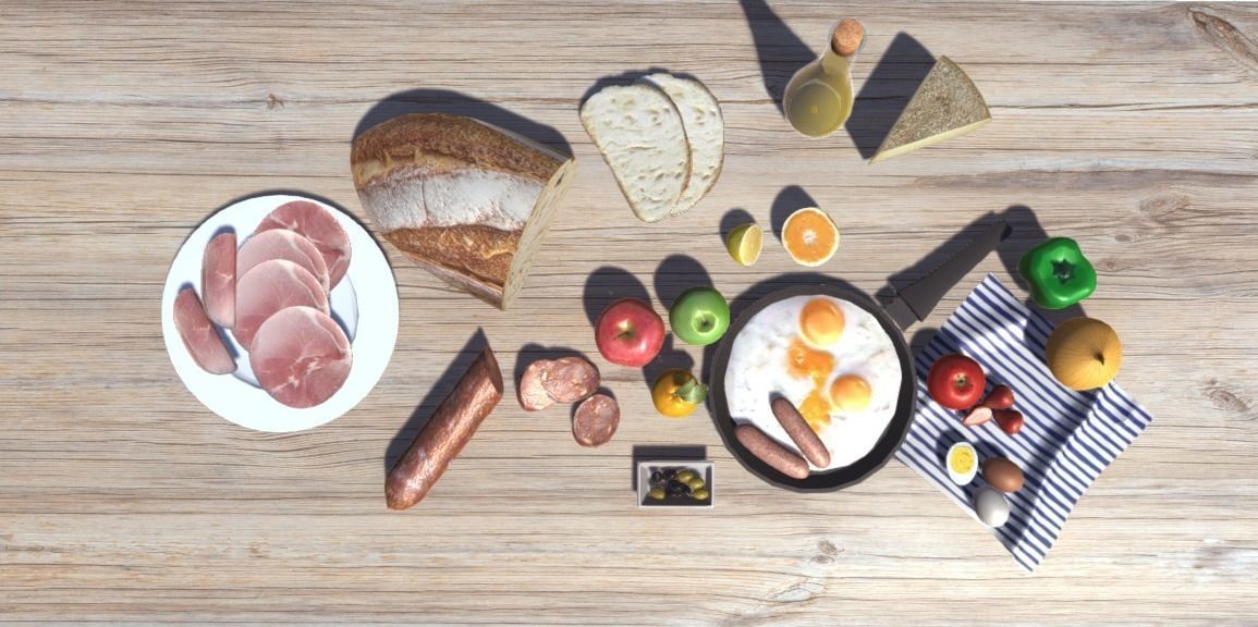 Mediterranian Food 2 Low-poly 3D model_4