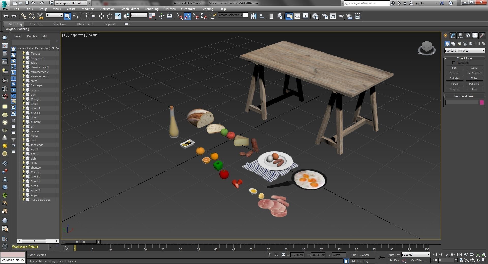 Mediterranian Food 2 Low-poly 3D model_6