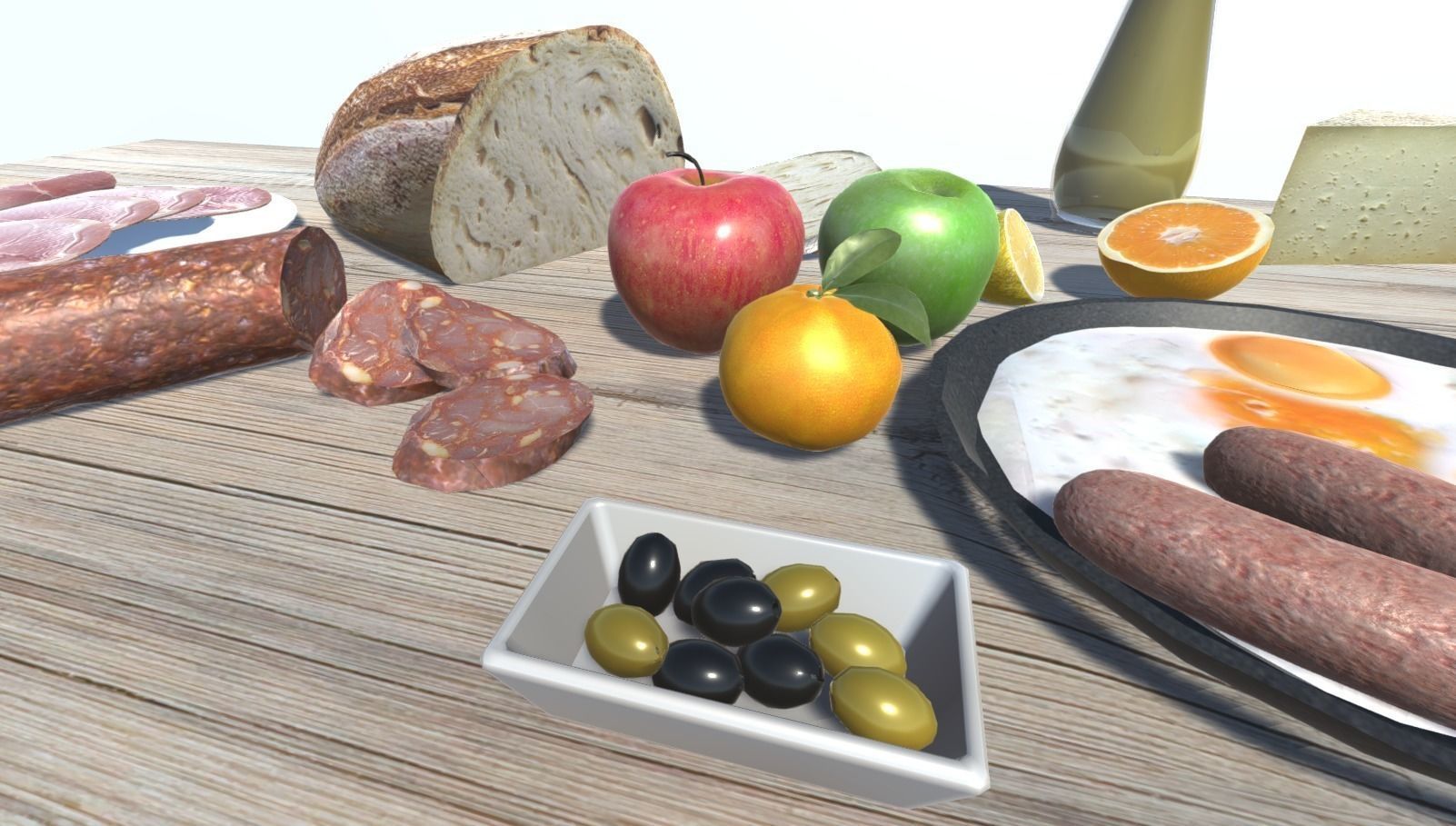Mediterranian Food 2 Low-poly 3D model_3