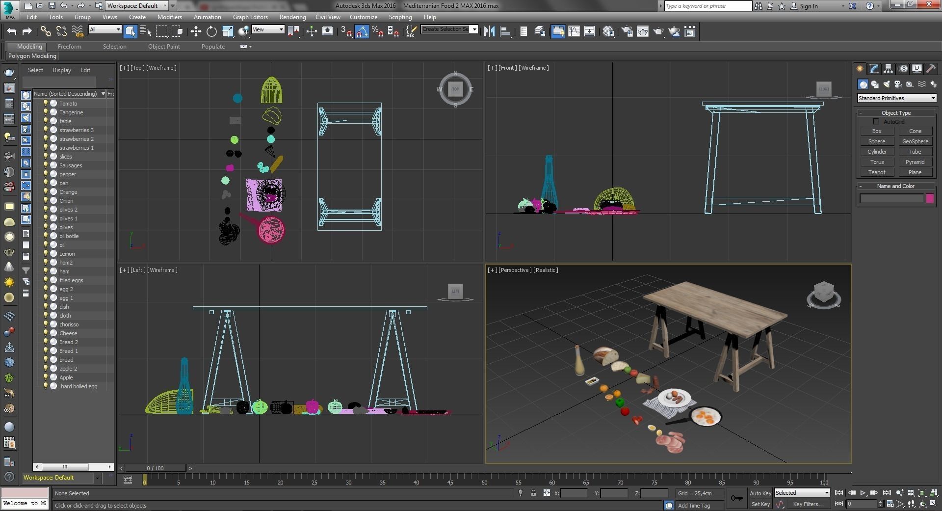 Mediterranian Food 2 Low-poly 3D model_7