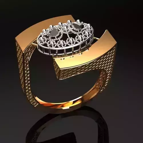 640 Crested Crown Ring 3gm