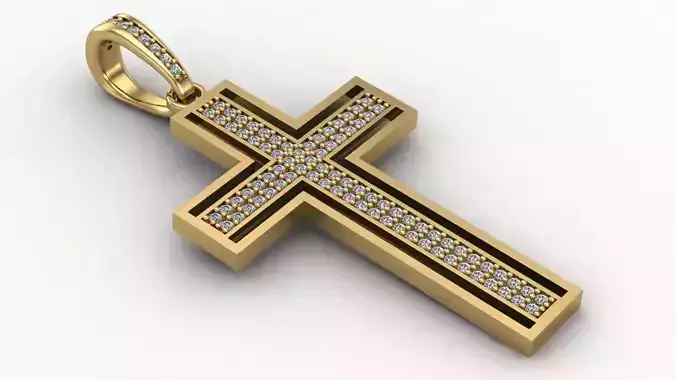 Cross pendant with diamonds
