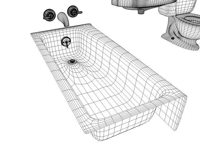 bathroom objects 3D model 3D model_3