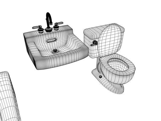 bathroom objects 3D model 3D model_5