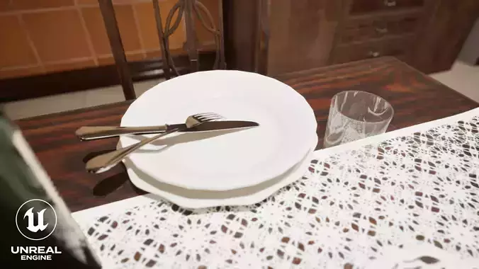 Dining Essentials Set Low-poly 3D model 2