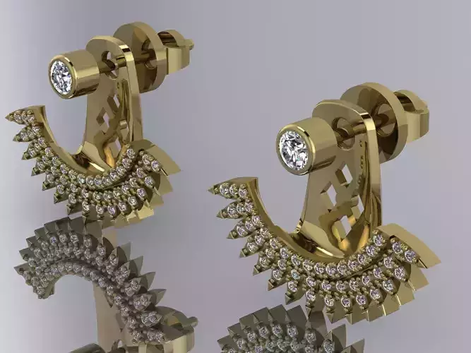 Elegant Earrings Jewelry Gold