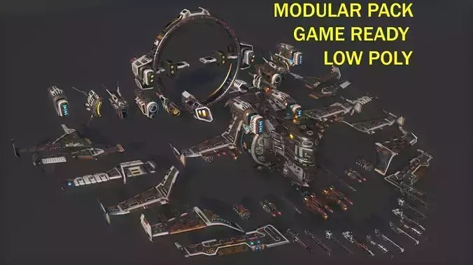 Space Ship 02 Modular Pack