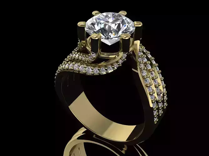 Elegant Diamond Ring Jewelry Gold 