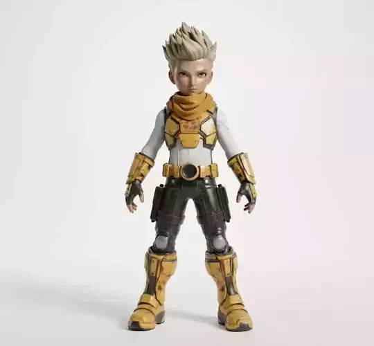 Young Tactical Scout Hero - Stylized Sci-Fi Character