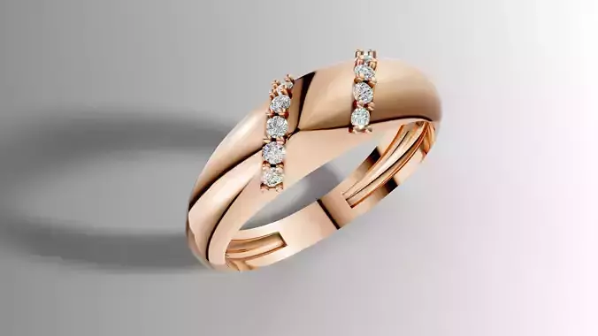 crossover gemstone ring