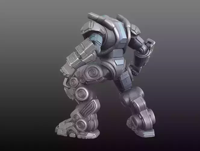 Power Robot STL Futuristic Heavy Armed Attack