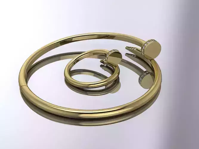 Brand Bracelet and Ring Jewelry Gold Nail