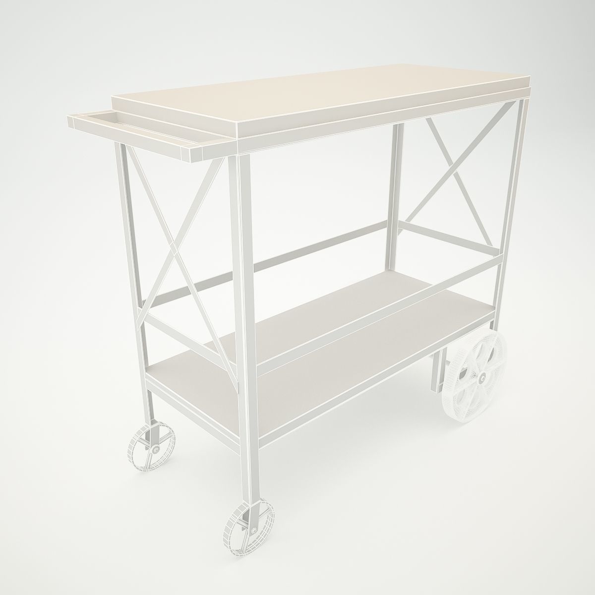 Butler Industrial Trolley Server 3D model CGTrader