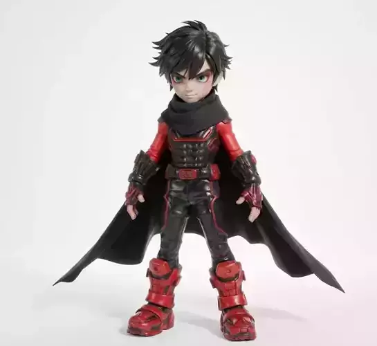 Red and Black Rogue Agent - Stylized Action Character