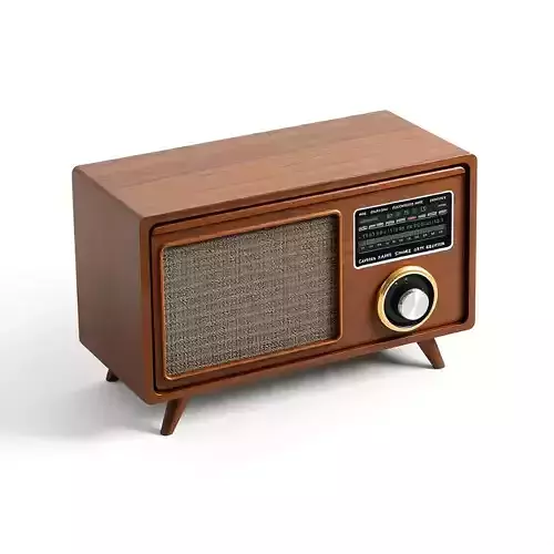 Vintage Wooden Radio 3D Model