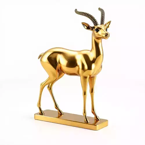 Golden Gazelle Statue Ornament