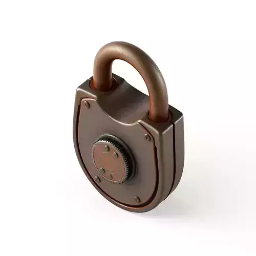 Vintage Rusty Padlock 3D Model
