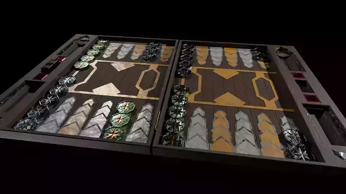 Dwarven Backgammon Board - Opened