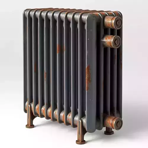 Vintage Rusty Cast Iron Radiator