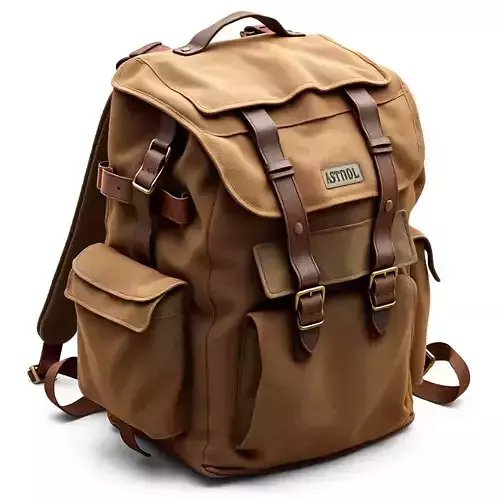 Rugged Canvas Leather Backpack