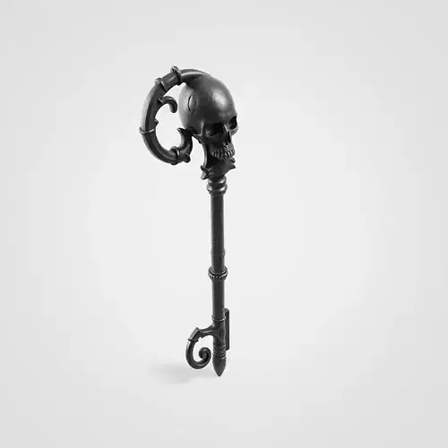 Ornate Gothic Skull Key