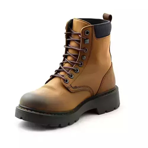 Rugged Leather Work Boot 3D Model