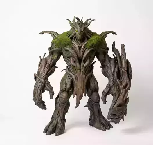 Ancient Moss Guardian Stylized Forest Elemental Character