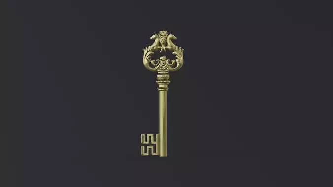 Royal Baroque Key - Ornate Horse Crest