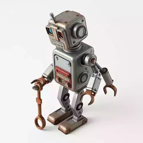 Retro Rusty Robot Character Model