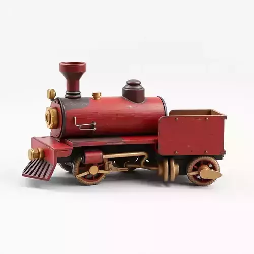 Vintage Red Steam Locomotive Model