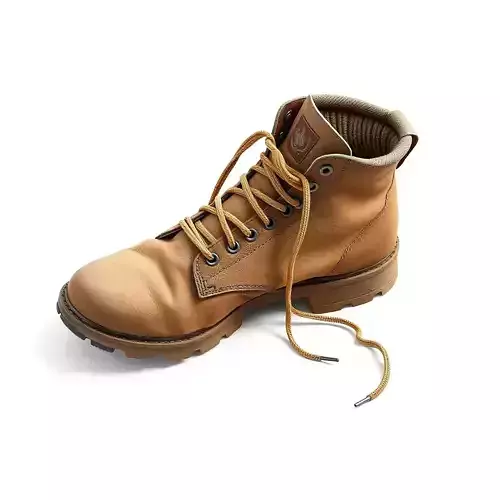Realistic Leather Work Boot 3D Model